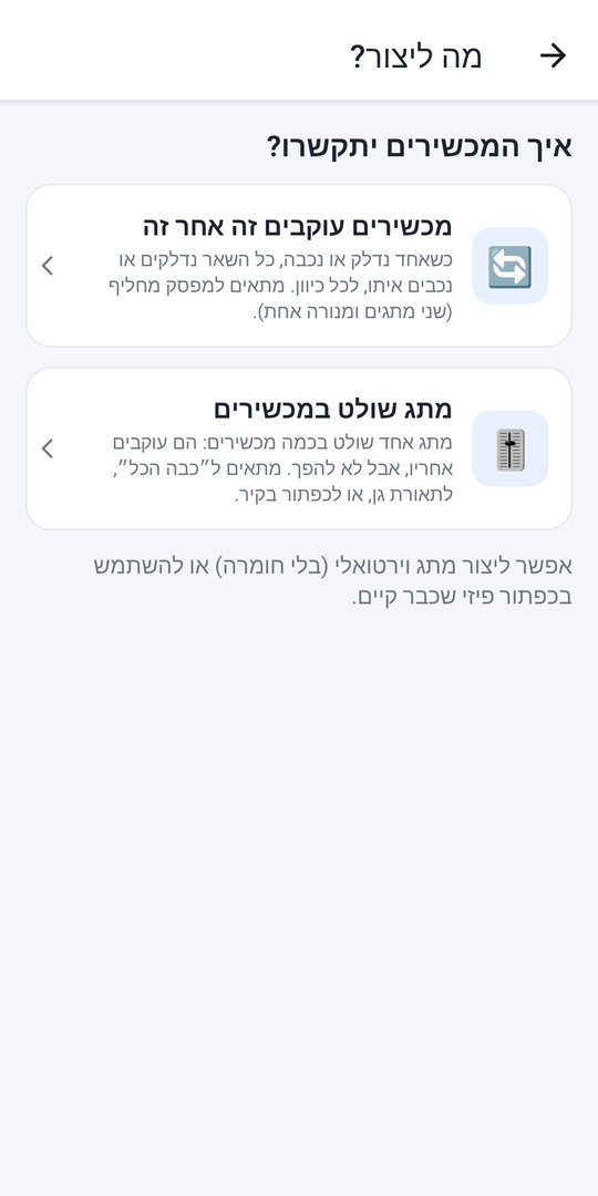 בחירת סוג הקישור